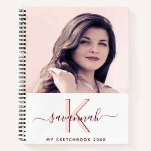 Sketchbook foto witte roze gouogram notitieboek