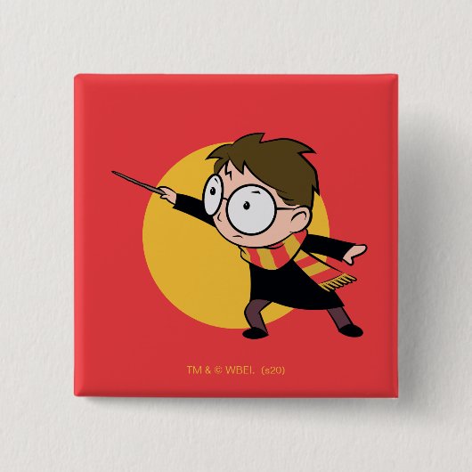 Sketchbook HARRY POTTER™ Casting Spell Vierkante Button 5,1 Cm (Voorkant)