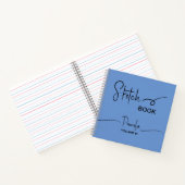 Sketchbook Jouw naam Script Blauwgroen Blauw Notitieboek (Binnen)
