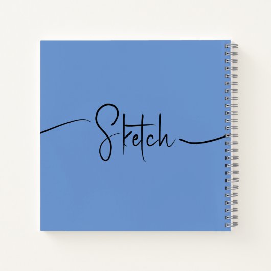 Sketchbook Jouw naam Script Blauwgroen Blauw Notitieboek (Achterkant)