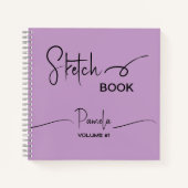Sketchbook Jouw naam Script Blauwgroen Blauw Notitieboek (Voorkant)