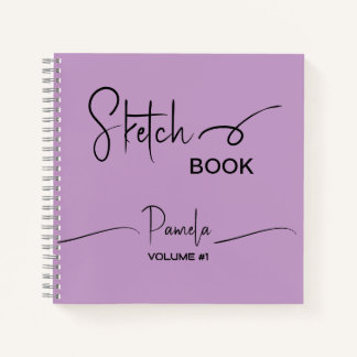 Sketchbook Jouw naam Script Blauwgroen Blauw Notitieboek