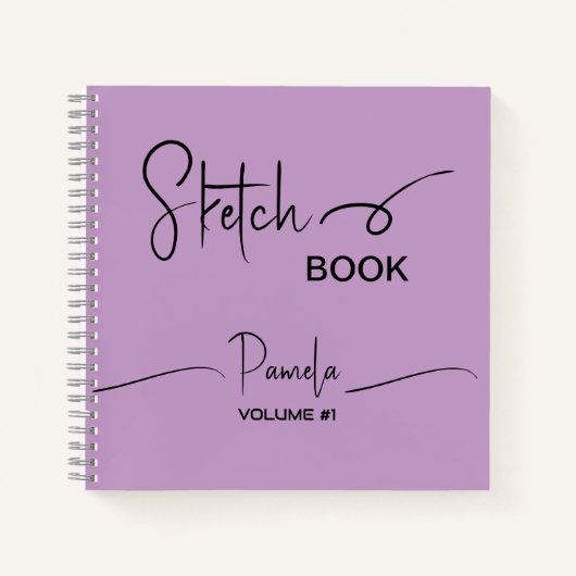 Sketchbook Jouw naam Script Blauwgroen Blauw Notitieboek (Voorkant)