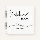 Sketchbook Jouw naam Script Blauwgroen Blauw Notitieboek (Voorkant)