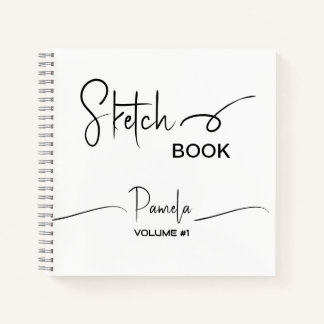 Sketchbook Jouw naam Script Blauwgroen Blauw Notitieboek