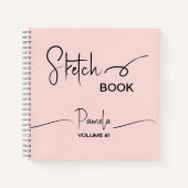 Sketchbook Jouw naam Script Blauwgroen Blauw Notitieboek (Voorkant)