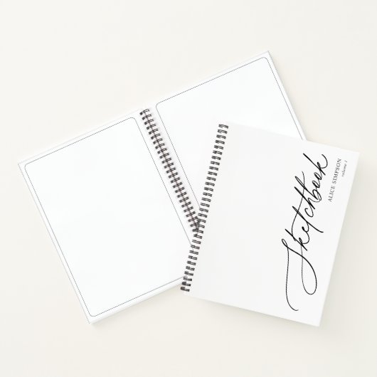 Sketchbook Script Calligraphy Minimalist Notitiebo Notitieboek (Binnen)
