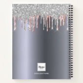 Sketchbook Silver roos Glitter monogram Notitieboek (Achterkant)