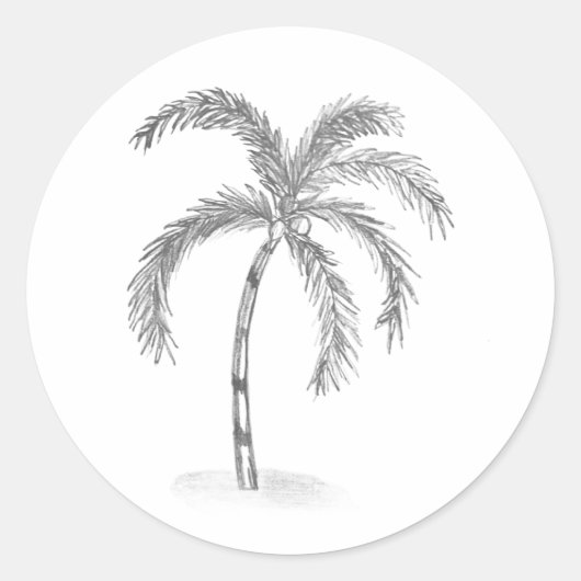 Sketched Black and White Classic Round Sticker (Devant)