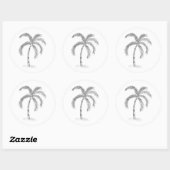 Sketched Black and White Classic Round Sticker (Feuille)