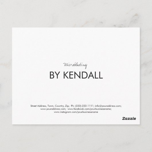 Sketched Brow Microblading Hartelijk Dank Korting Briefkaart (Achterkant)