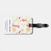 Sketched Cocktail Pattern Bagagelabel (Achterkant horizontaal)