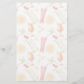 Sketched Cocktail Pattern Briefpapier (Voorkant)