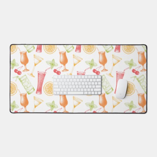 Sketched Cocktail Pattern Bureaumat (Keyboard & Muis)