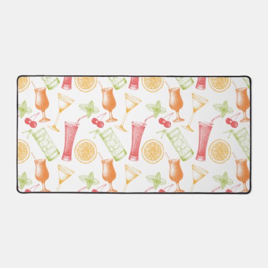 Sketched Cocktail Pattern Bureaumat (Voorkant)