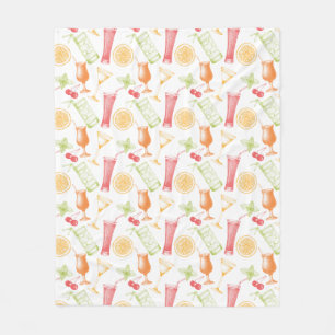 Sketched Cocktail Pattern Fleece Deken