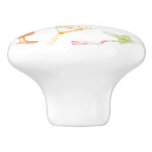 Sketched Cocktail Pattern Keramische Knop (Zijkant)