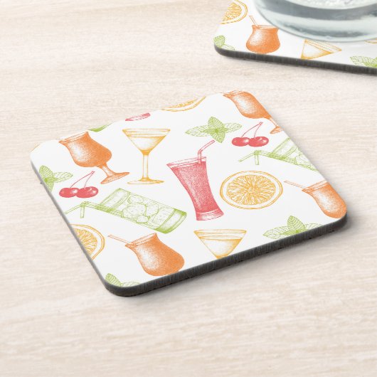 Sketched Cocktail Pattern Onderzetter (Linkerzijde)