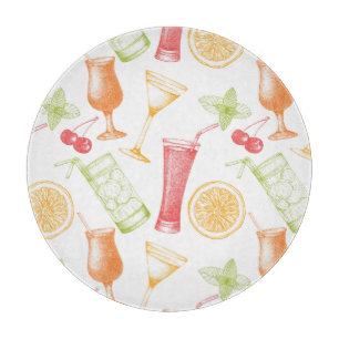 Sketched Cocktail Pattern Snijplank
