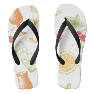 Sketched Cocktail Pattern Teenslippers