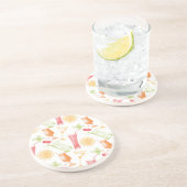 Sketched Cocktail Pattern Zandsteen Onderzetter (Zijkant)