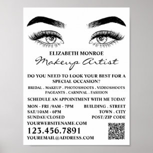 Sketched Eyes, Makeup Artist Adverteren Poster