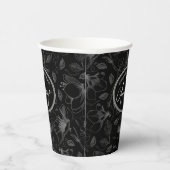 Sketched Floral contour Pattern Grey/Blk ID939 Papieren Bekers (Rechts)