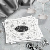 Sketched Floral contour Pattern Grey/Wht ID939 Servet