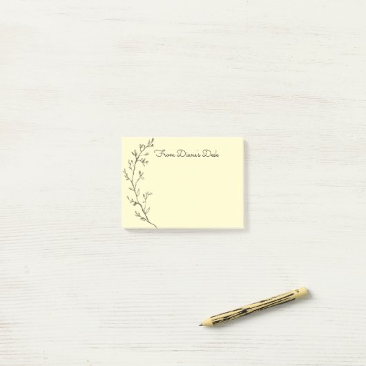 Sketched Floral Design Post-it® Notes (Op bureau)