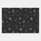 Sketched Floral Outline Pattern Grey/Wht/Bk ID939 Inpakpapier Vel (Voorkant 3)