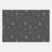 Sketched Floral Outline Pattern Grey/Wht/Bk ID939 Inpakpapier Vel (Voorkant)