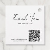 Sketched Floral overzicht QR-code grijs/Blk ID939 Bedankjes Labels (Achterkant)