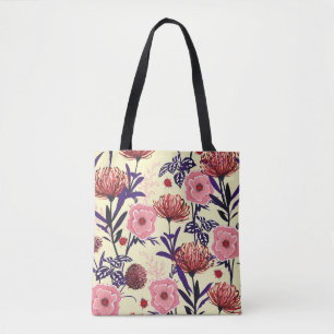 Sketched flower design in bright coñes seamlesp draagtas