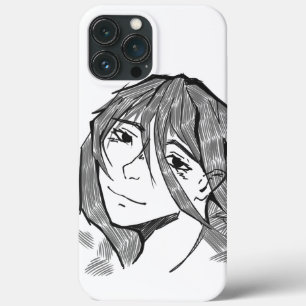 Sketched girl iPhone pro 13 Max  hoesje