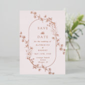 Sketched Modern Floral Wedding Foil Invitation (Debout devant)
