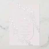 Sketched Modern Floral Wedding Foil Invitation (Recto)