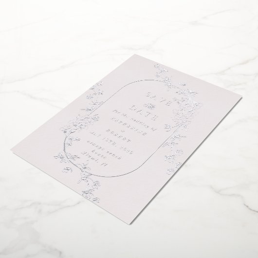 Sketched Modern Floral Wedding Foil Invitation (Rotation)