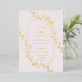 Sketched Modern Floral Wedding Foil Invitation (Debout devant)