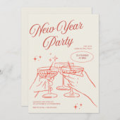 Sketched New Years Eve Party Invitation (Devant / Derrière)