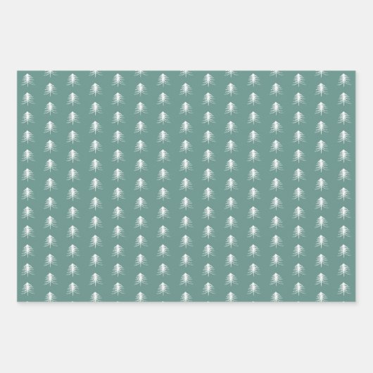 Sketched Pine Trees Coordinating Holiday Inpakpapier Vel (Voorkant 2)
