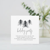 Sketched Pines | Moderne feestdag Kaart (Staand voorkant)