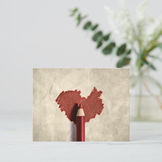 Sketched Scribble Heart Briefkaart (Staand voorkant)