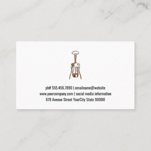 Sketched Wine Open Visitekaartje (Achterkant)