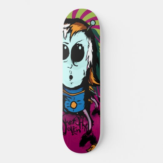 Sketchy Alien bestaat en leeft op uw Schaats dek Skateboard (Voorkant)
