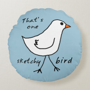 Sketchy Bird Sierkussen Rond Kussen