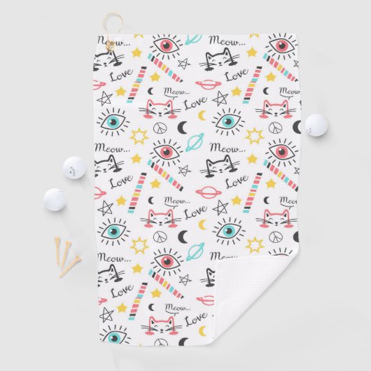 Sketchy Cats Golfhanddoek (Insitu)