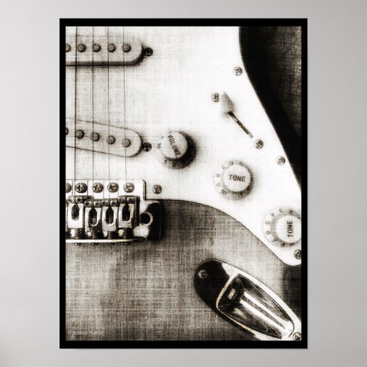 Sketchy Electric Guitar Poster (Voorkant)