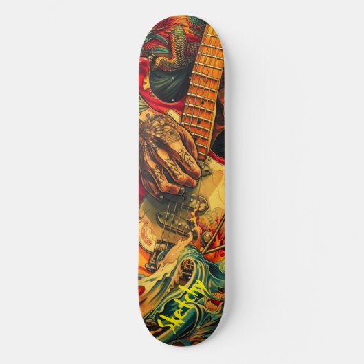 Sketchy elektrische gitaar skateboard (Voorkant)