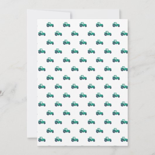 Sketchy Green Tractor Boerderij Verjaardag Dank u  Kaart (Achterkant)