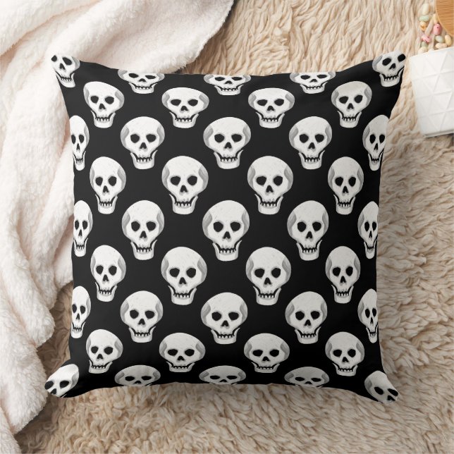 Sketchy Halloween Skull Pattern Kussen (Deken)